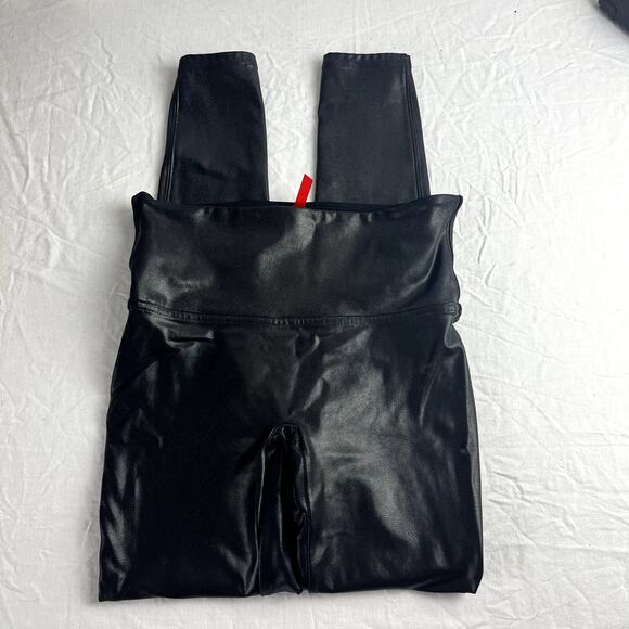 SSPANX High Rise Faux Leather Contoured Power Waistband Core Compression Legging - Picture 4 of 5